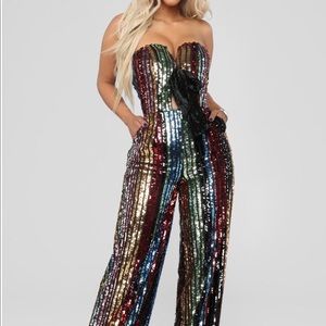 Multicolor Sequin Star Jumpsuit